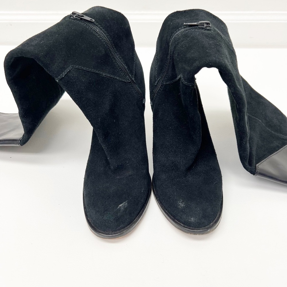 Maje Giuliana Over The Knee Suede Leather Black Heeled Boots 36 - Picture 3 of 7